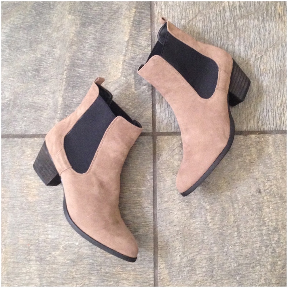 C. Label Hannah Taupe Faux Suede Booties NIB